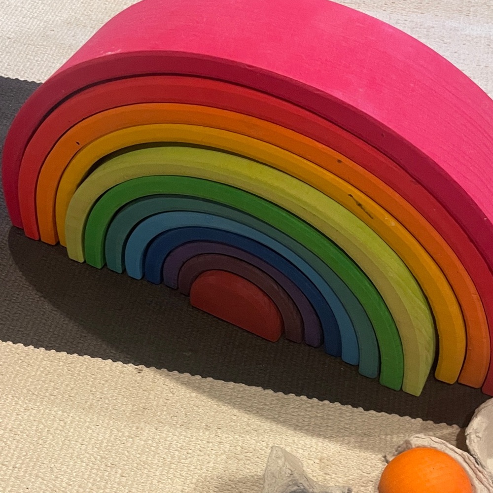 Original Grimm Colorful Wooden Rainbow Stacker - Picture 4 of 7
